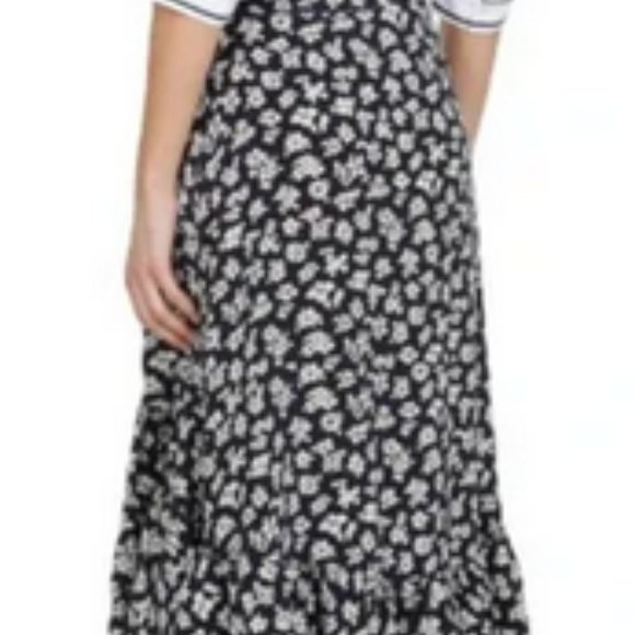 Polo Ralph Lauren Floral Crepe Wrap Skirt ~ Navy/Cream ~ New! - Picture 6 of 11